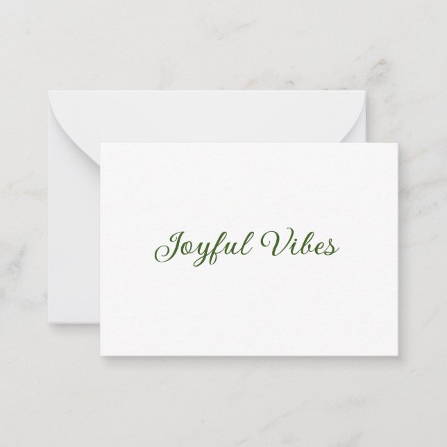 Joyful vibes christmas green holiday family name card (Front)