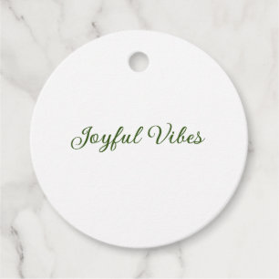 Joyful vibes christmas green holiday family name favour tags