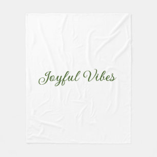 Joyful vibes christmas green holiday family name fleece blanket