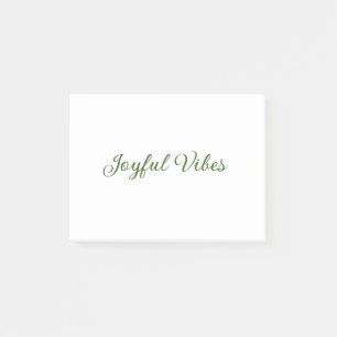 Joyful vibes christmas green holiday family name post-it notes