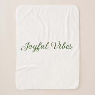 Joyful vibes christmas green holiday family name sherpa blanket