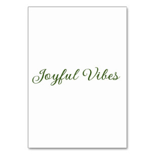 Joyful vibes christmas green holiday family name table number