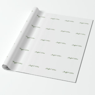 Joyful vibes christmas green holiday family name wrapping paper