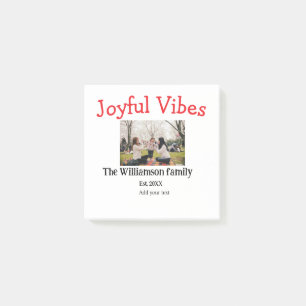 Joyful vibes Christmas holidays family photo gifts Post-it Notes