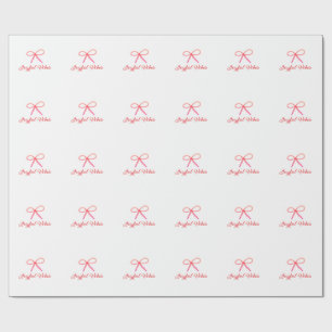 Joyful vibes christmas RED BOW holiday family name Wrapping Paper