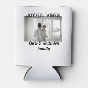 Joyful Vibes father son family Christmas holiday p Can Cooler