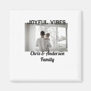 Joyful Vibes father son family Christmas holiday p Magnet