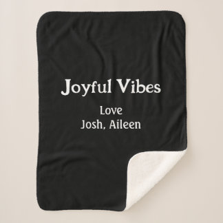 Joyful Vibes green Christmas holidays love family Sherpa Blanket