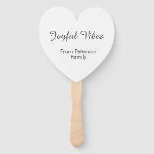 Joyful Vibes red Christmas add family name date  Hand Fan