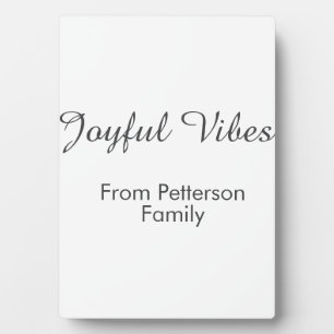 Joyful Vibes red Christmas add family name date Plaque