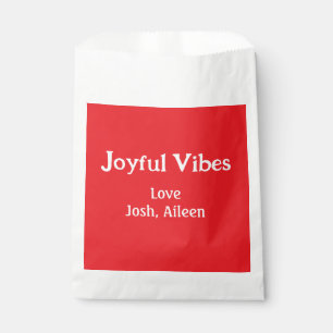 Joyful Vibes red Christmas holidays love family si Favour Bags