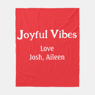 Joyful Vibes red Christmas holidays love family si Fleece Blanket