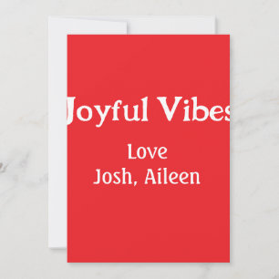 Joyful Vibes red Christmas holidays love family si Invitation