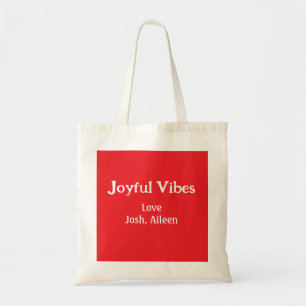 Joyful Vibes red Christmas holidays love family si Tote Bag