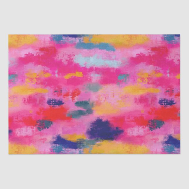 Joyful Vibrant Abstract Pink Tissue Paper (Front)