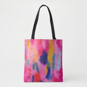 Joyful Vibrant Abstract Pink Tote Bag