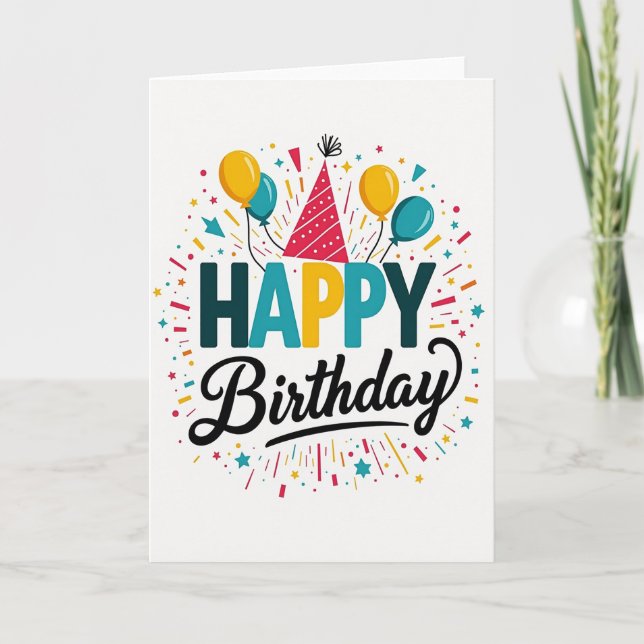 Joyful Vibrant Birthday Card (Front)