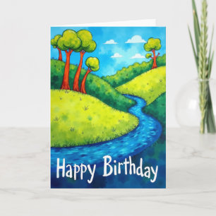 Joyful Vibrant Landscape Card