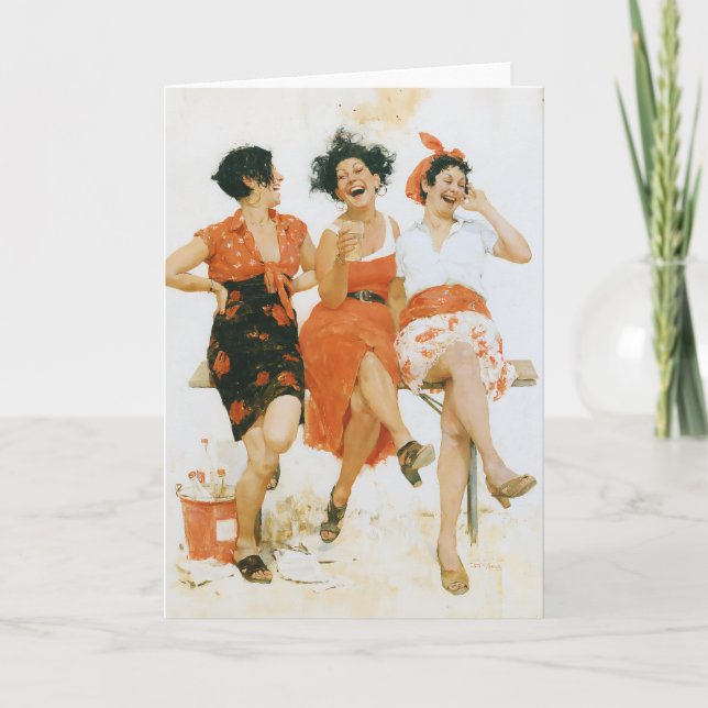 Joyful Vintage Summer Friends Card (Front)
