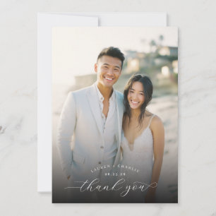 Joyful Warm Minimalist Photo Thank You Card