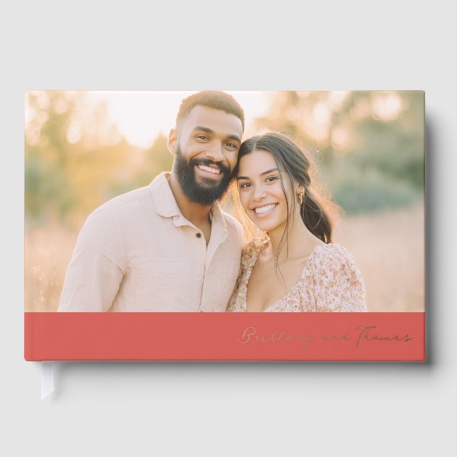 Joyful Warm Realistic Photo Guest Book (Front)