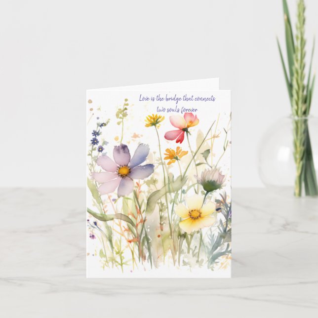 Joyful Watercolor Spring Mix Floral All Occasions Card (Front)