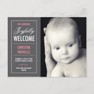 Joyful Welcome Birth Announcement