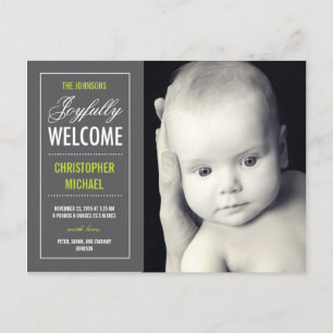 Joyful Welcome Birth Announcement