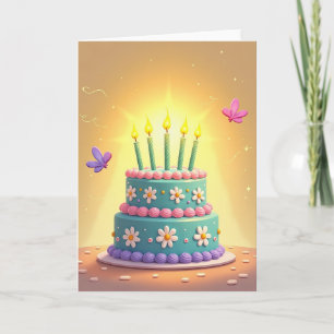 Joyful Whimsical Cake Card