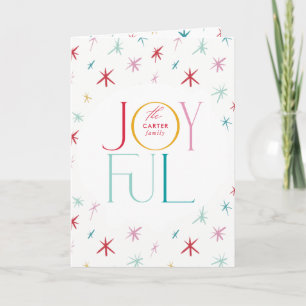 JOYFUL whimsical star modern colorful personalized Card