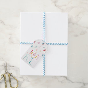 JOYFUL whimsical star modern colourful personalise Gift Tags