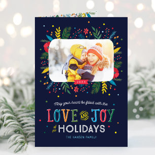 Joyful Whimsy 2 Photo Folded Holiday Card