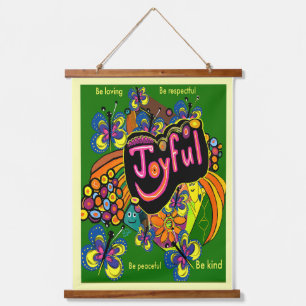 Joyful Whimsy: A Celebration of Positivity Hanging Tapestry
