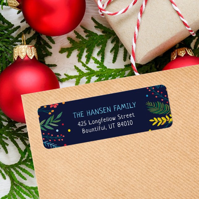 Joyful Whimsy Holiday Return Address Labels (Creator Uploaded)