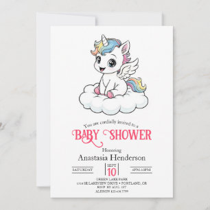 Joyful Whimsy Unicorn Baby Shower Invitation