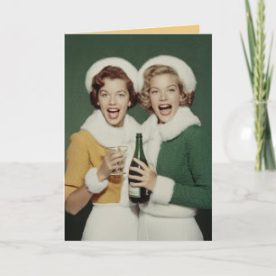 Joyful Winter Champagne Celebration Card