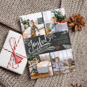 Joyful Wish Christmas Photo Collage Card