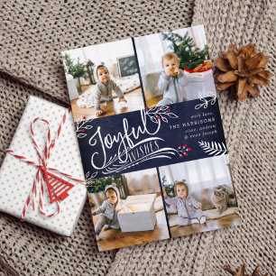 Joyful Wish   Christmas Photo Collage Card