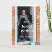 Joyful wishes add name photo man holidays year sim