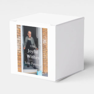 Joyful wishes add name photo man holidays year sim favour box