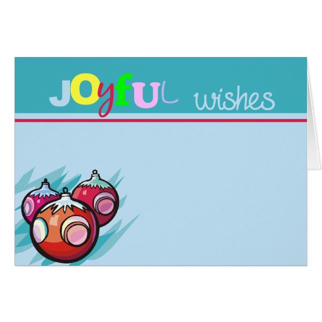 Joyful Wishes Christmas Ornaments (Front Horizontal)