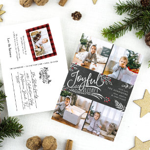 Joyful Wishes Holiday Photo Collage Postcard