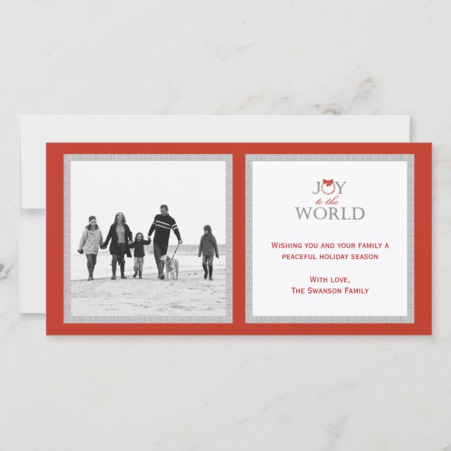 Joyful Wreath Christmas/Holiday Photo Card (Front)