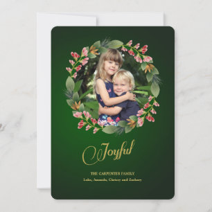 Joyful Wreath Photo Holiday Card
