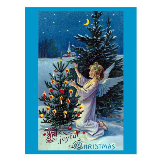 "Joyful Xmas" Vintage Christmas Postcard