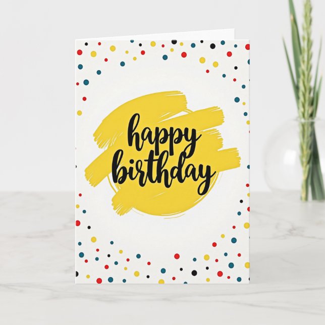Joyful Yellow Brush Card (Front)