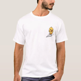 Joyful Yellow Duckling Surfing on a Paper Aeroplan T-Shirt