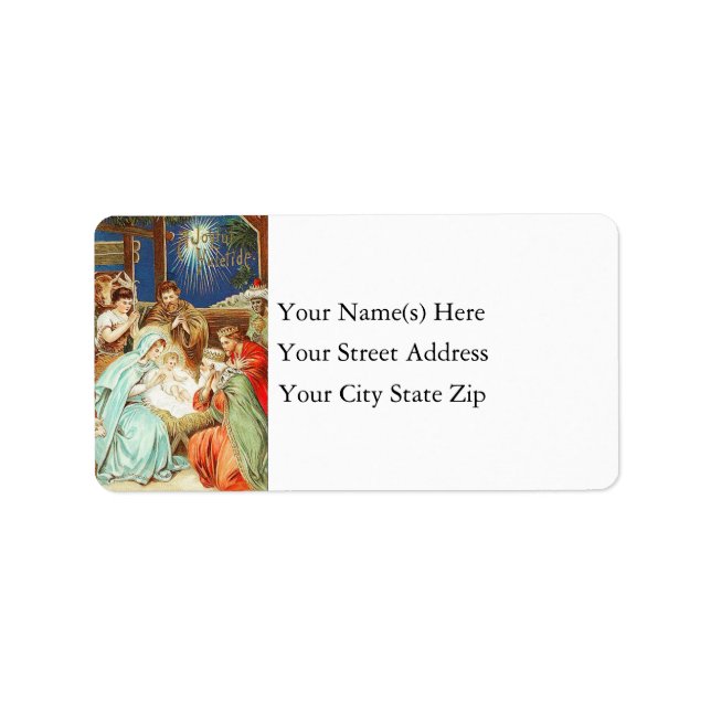 Joyful Yuletide Vintage Address Label (Front)