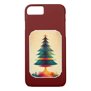 Joyfull Christmas Tree Geometric Artsy Design iPhone 8/7 Case