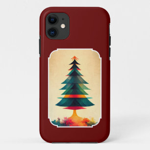 Joyfull Christmas Tree Geometric Artsy Design iPhone 11 Case